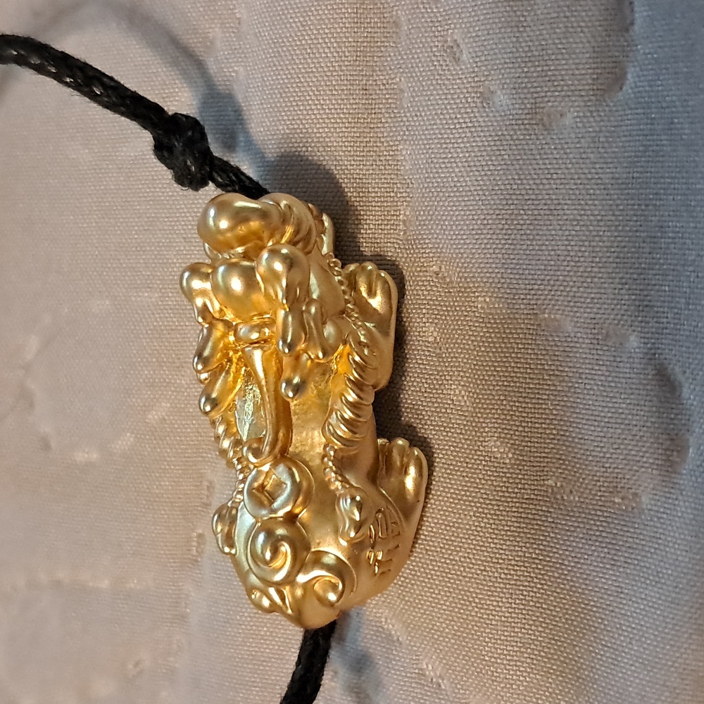 Lucky Tibetan Lion Bracelet/Necklace Leather Cord